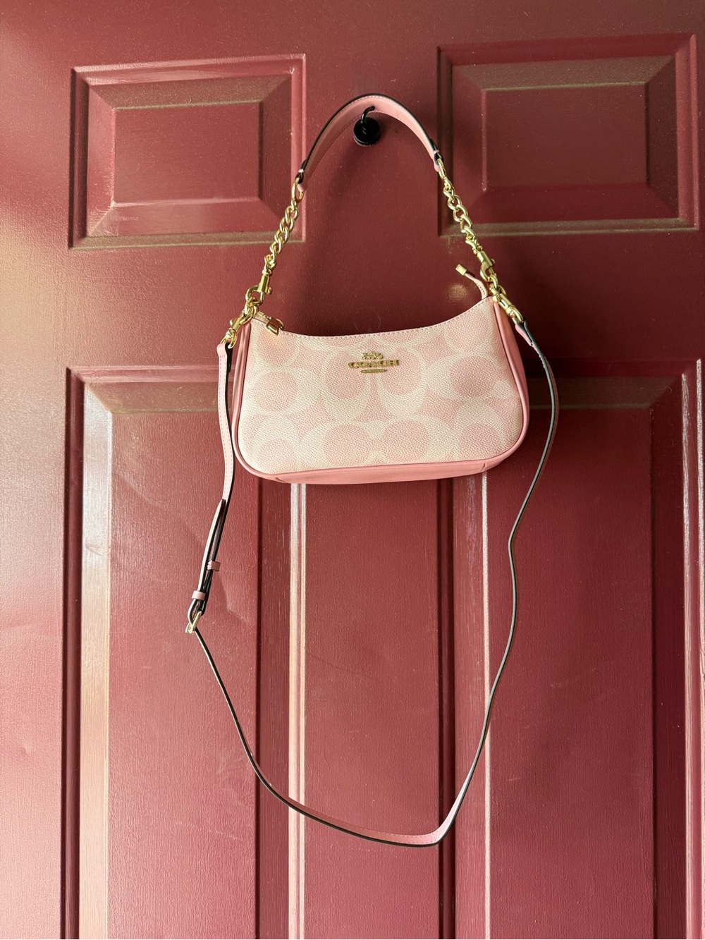 Coach Pink Signature Teri  Shoulder Bag CAL51
